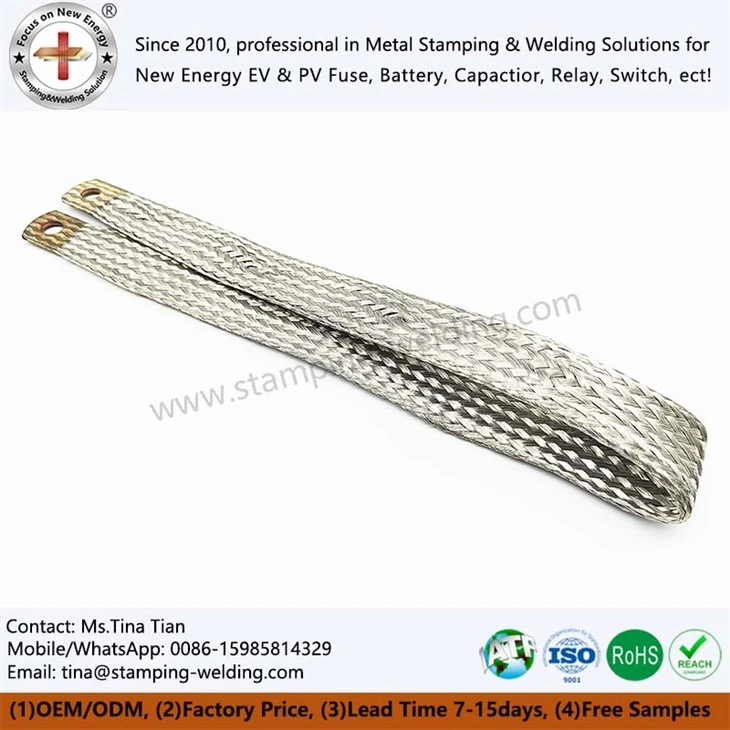 Tinned Copper Braid Wire Grounding Jumper