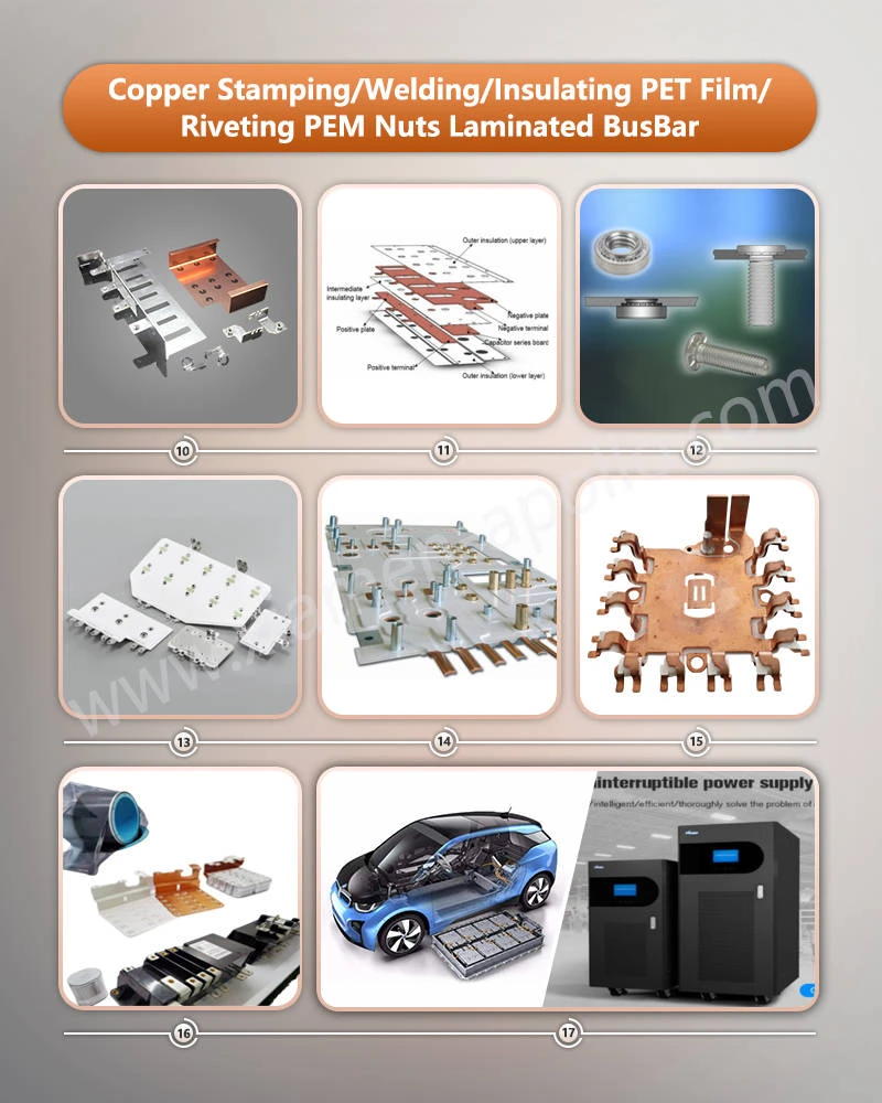 Copper StampingWeldingInsulating PET FilmRiveting PEM Nuts Laminated BusBar- Copper StampingWeldingInsulating PET FilmRiveting PEM Nuts Laminated BusBar-